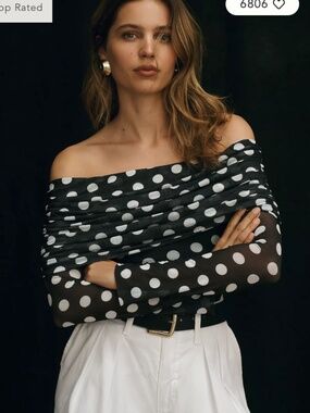 Anthropologie AFRM Maxine Bodysuit - Black & White Pattern